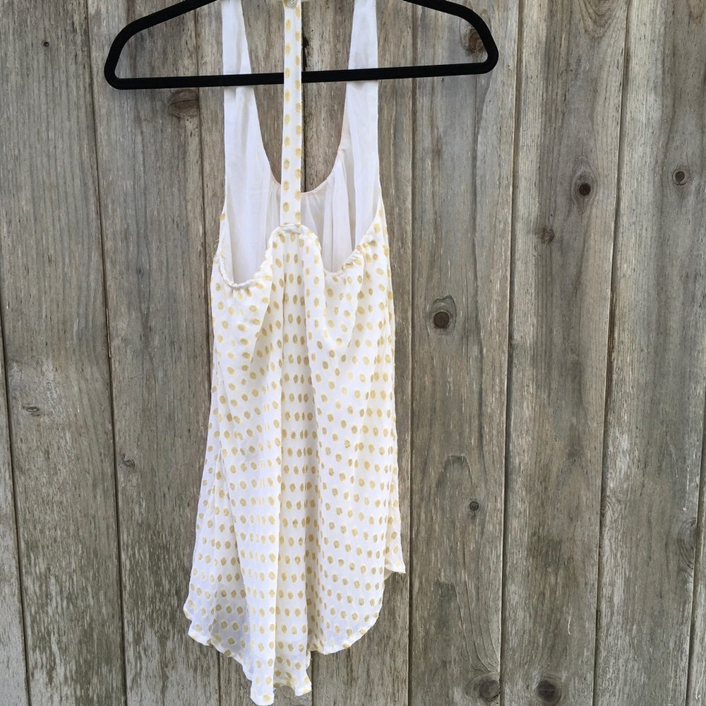 Anthropologie Staring at Stars Lurex Polka Dot T-Back Blouse Medium - Picture 5 of 6